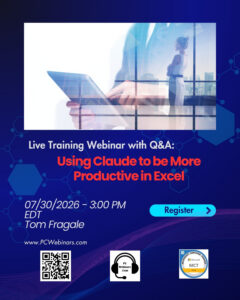 Using Claude to be More Productive in Excel – 7/30/2026