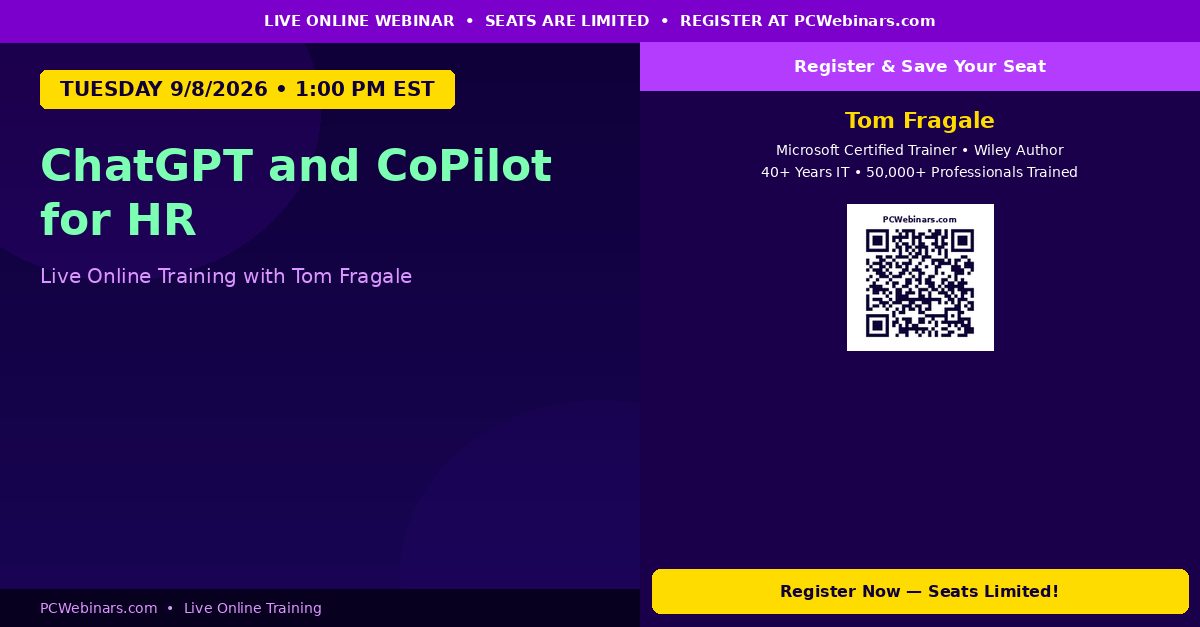 ChatGPT and CoPilot for HR - PCWebinars.com