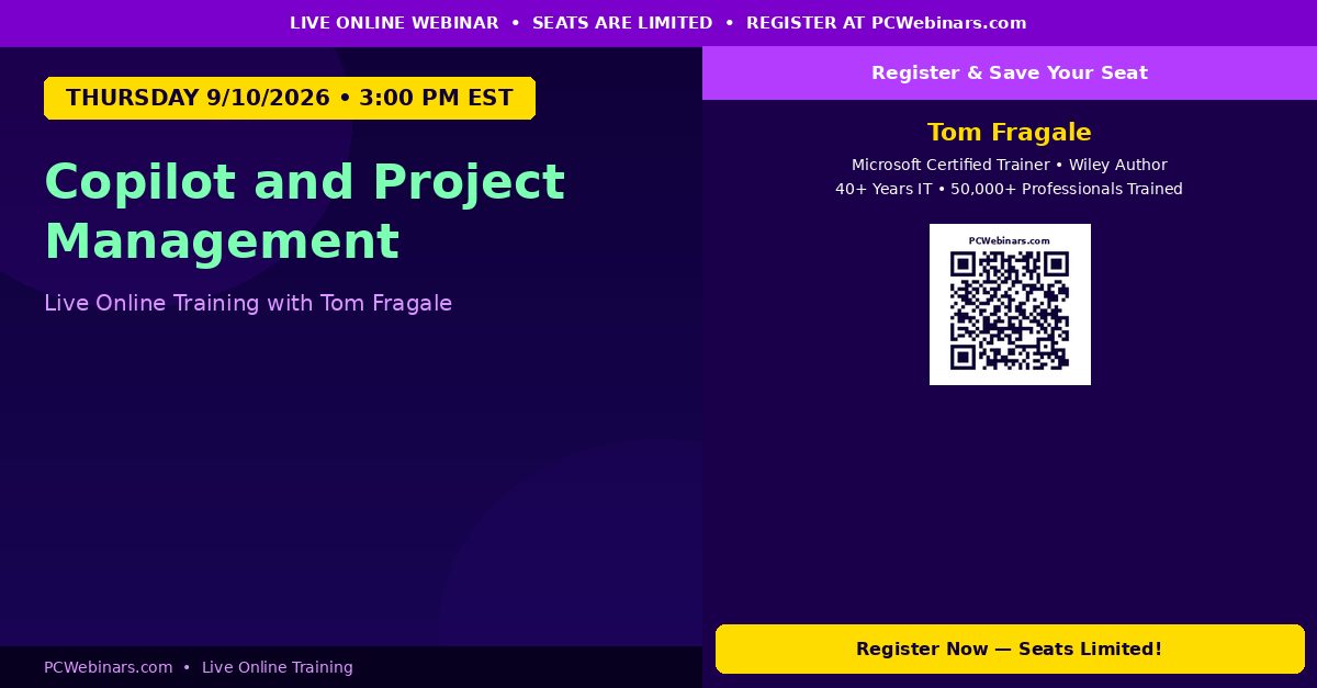 Copilot and Project Management - PCWebinars.com