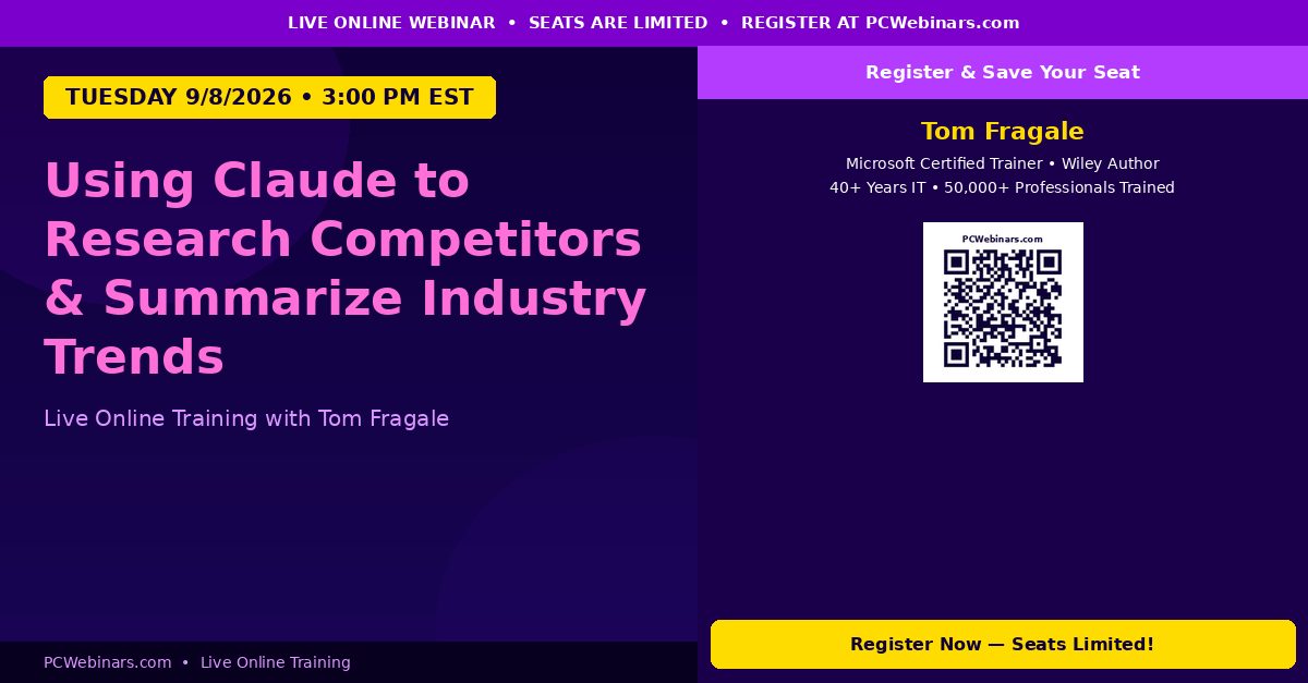 Using Claude to Research Competitors & Summarize Industry Trends - PCWebinars.com