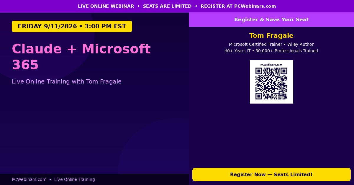 Claude + Microsoft 365 - PCWebinars.com