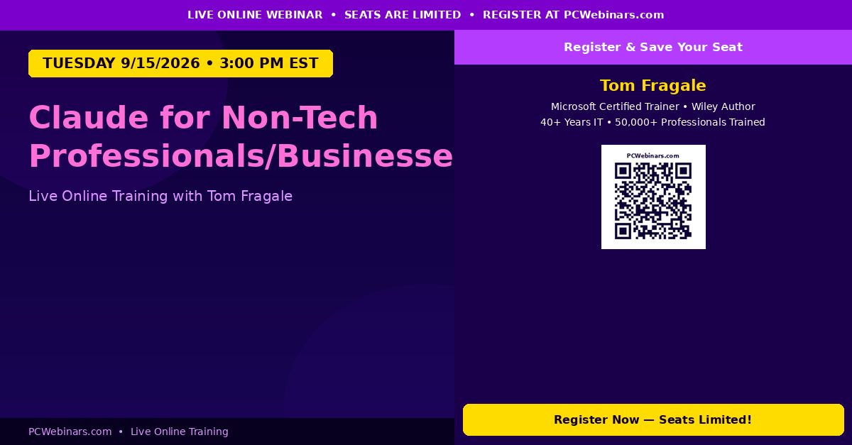Claude for Non-Tech Professionals/Businesses - PCWebinars.com