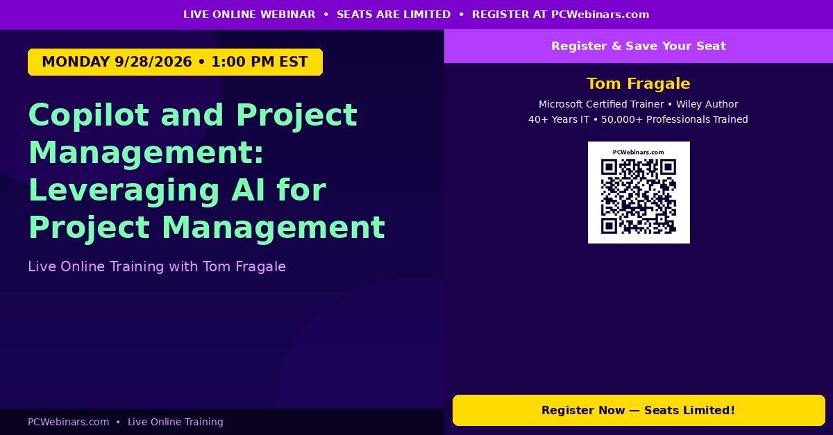 Copilot and Project Management: Leveraging AI for Project Management Excellence - PCWebinars.com