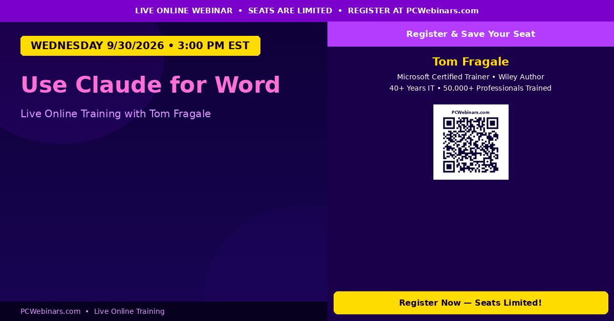 Use Claude for Word - PCWebinars.com