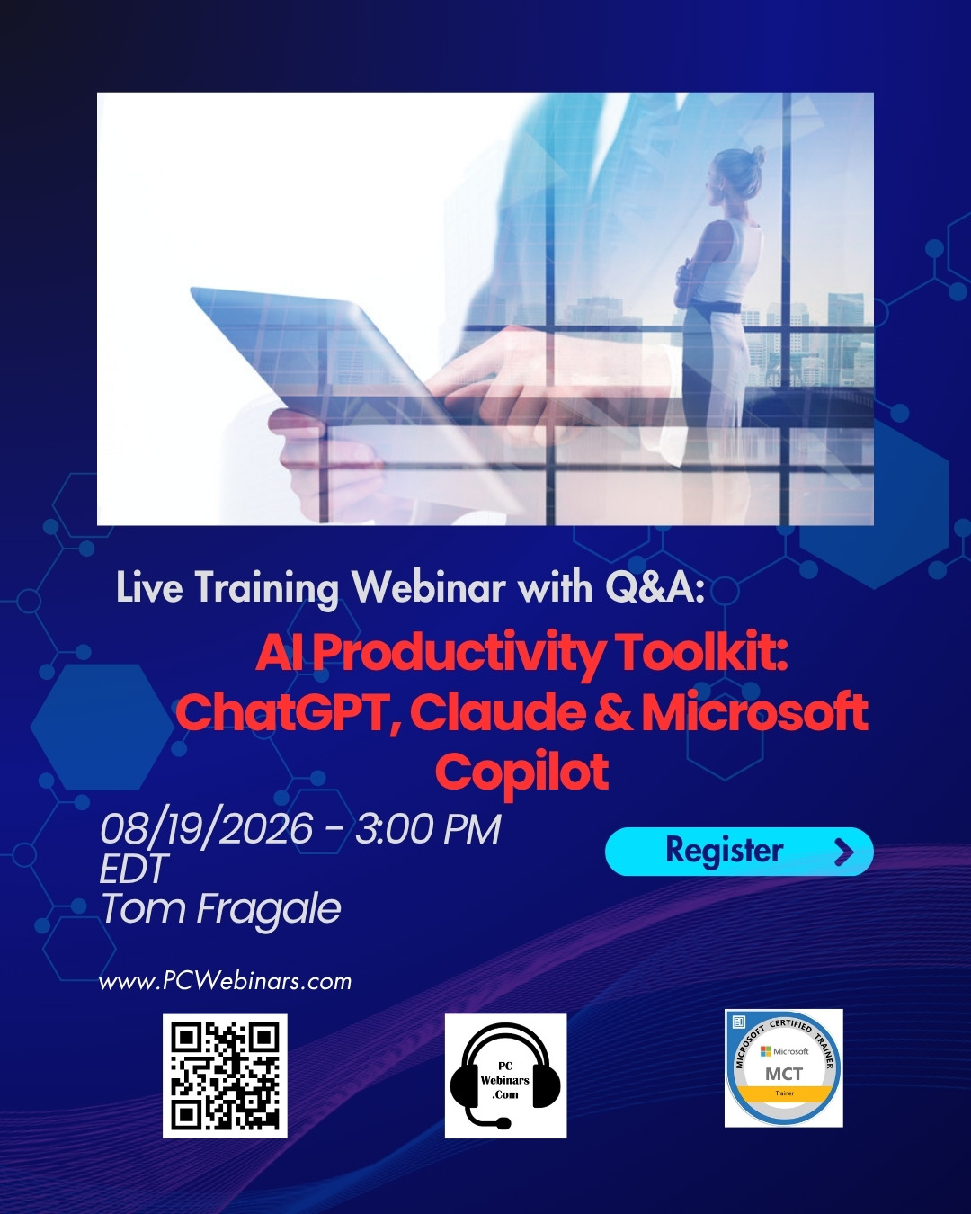 AI Productivity Toolkit: ChatGPT, Claude & Microsoft Copilot webinar