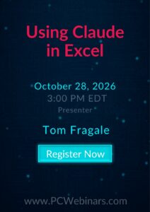 Using Claude in Excel – 10/28/2026